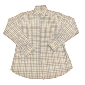 Porter & Ash Kinetic Stretch Shirt Mens S Blue Checked Long Sleeve Button Up